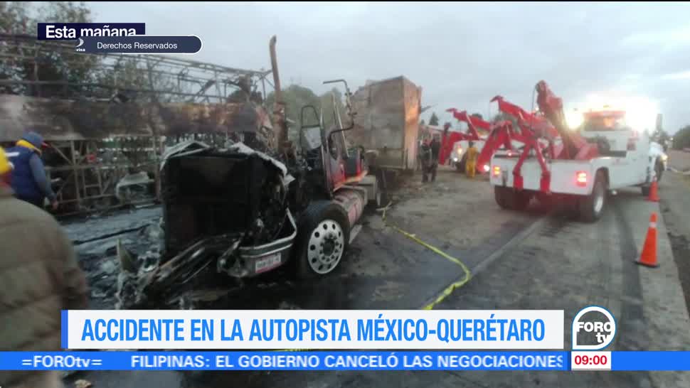 Se registra accidente en la autopista México-Querétaro