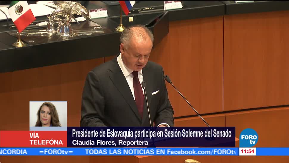 Senado recibe al presidente de Eslovaquia en sesión solemne