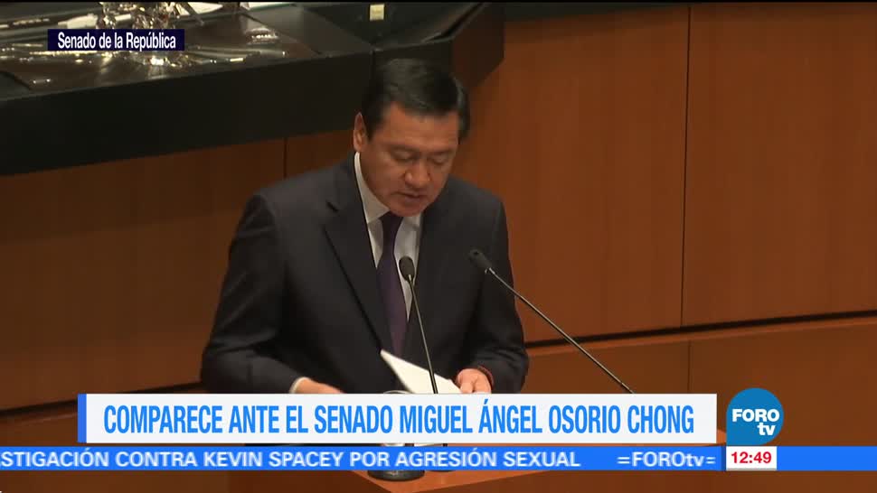 Osorio Chong comparece ante el Senado de la República