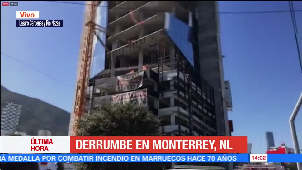 Derrumbe en Monterrey deja al menos un muerto