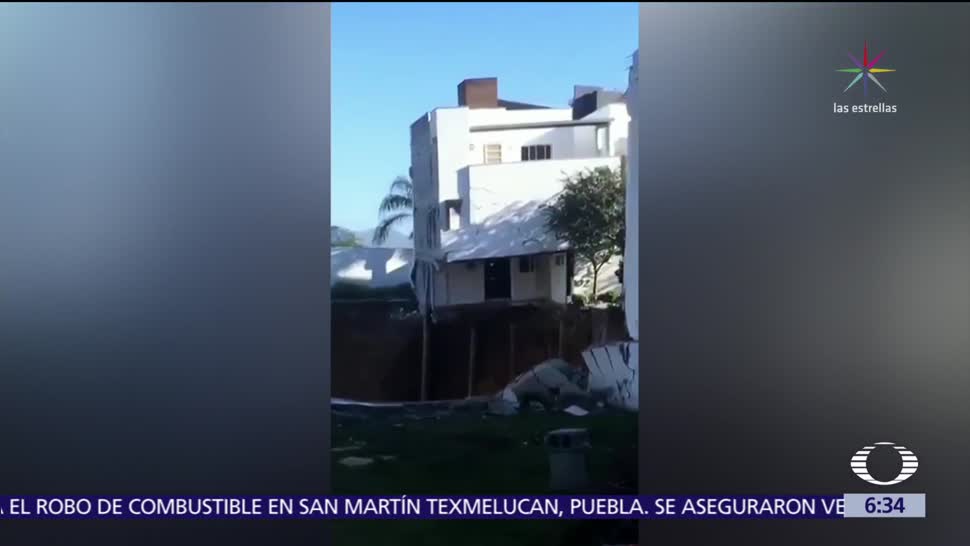 Construcción de estacionamiento provoca derrumbe de 4 casas en Monterrey