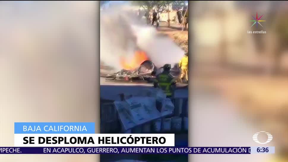 Se desploma helicóptero de la Policía de Tijuana durante operativo