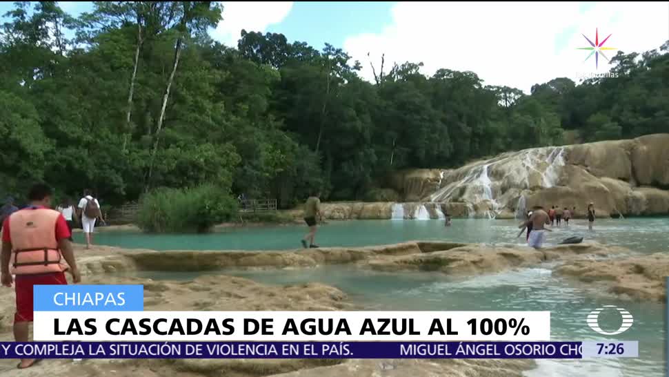 Se recupera afluente de las cascadas de Agua Azul, en Chiapas