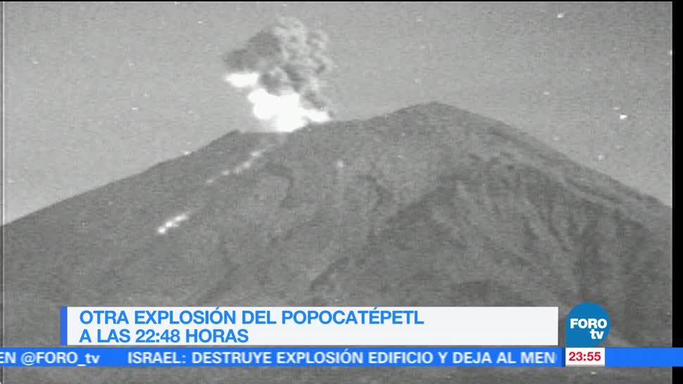 Volcán Popocatépetl continúa con actividad explosiva