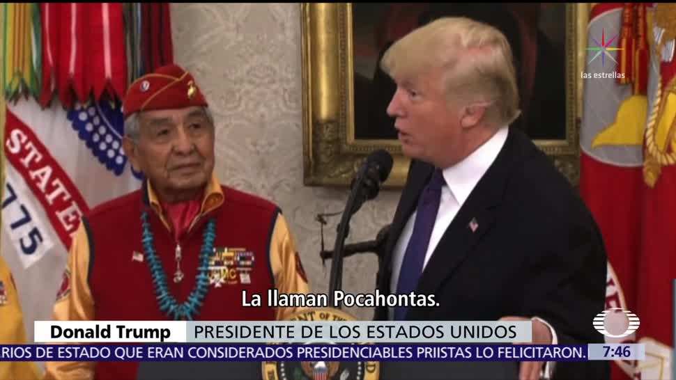 Donald Trump llama 'Pocahontas' a la senadora Elizabeth Warren