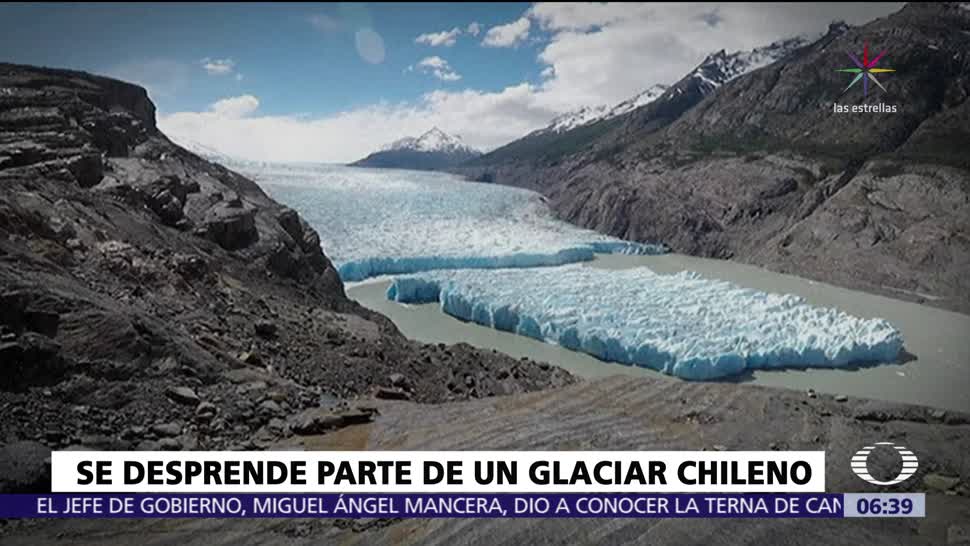 Se desprende hielo del Glaciar Grey de Chile