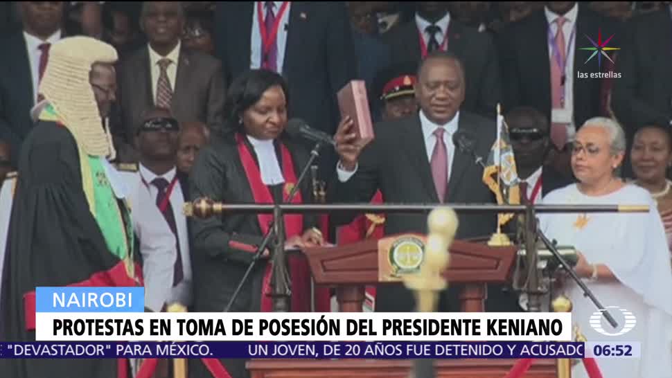 Protestan en Kenia por toma de posesión del presidente Uhuru Kenyatta