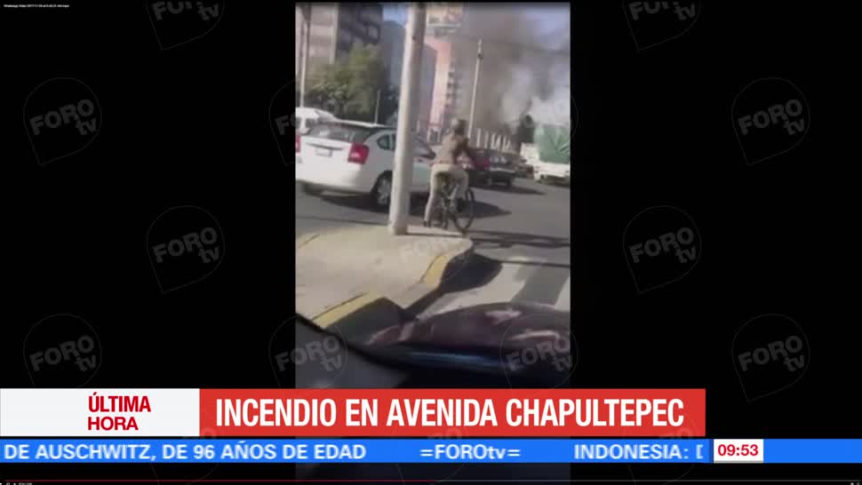 Se reporta incendio en avenida Chapultepec