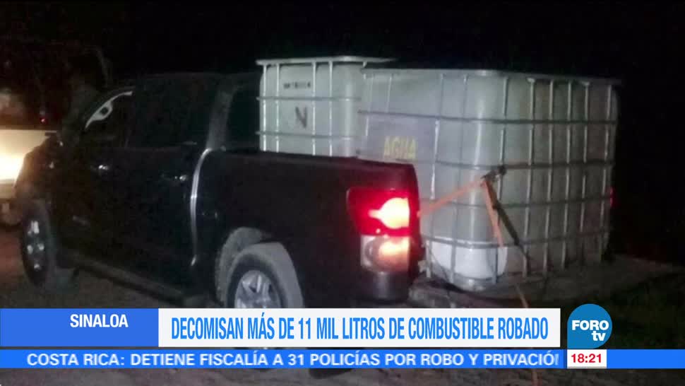 Aseguran más de 11 mil litros de gasolina robada en Sinaloa