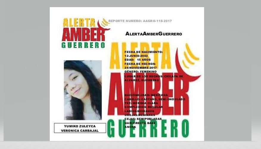 Alerta Ámber por otra menor desaparecida en Chilapa, Guerrero