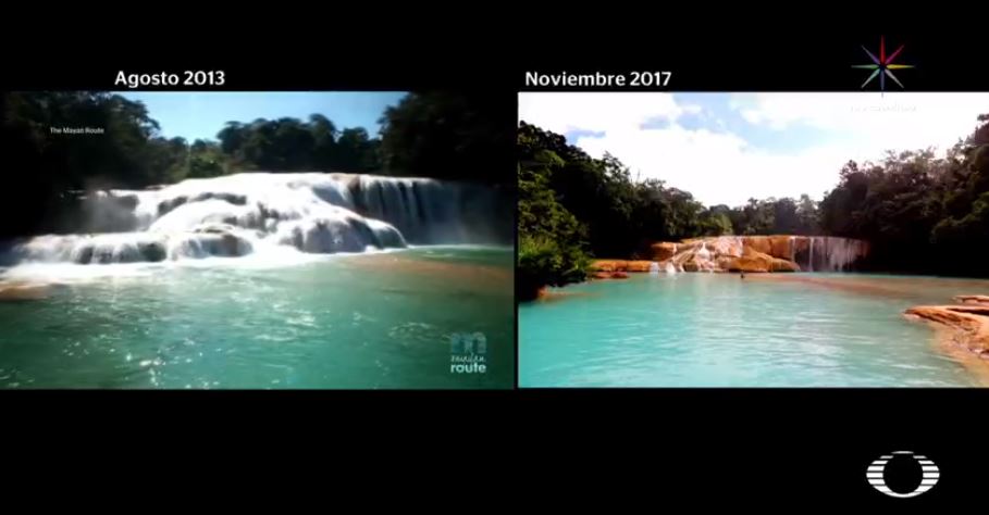 Cascadas de Agua Azul en Chiapas se secan