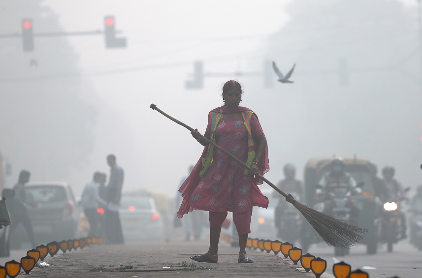 Contaminación aire asfixia Nueva Delhi India