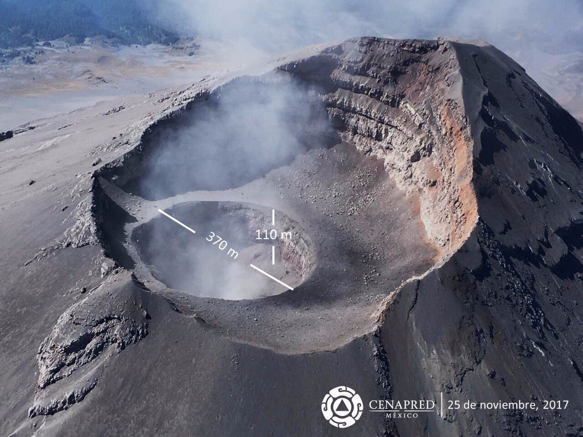 crater interior popocatepetl mide casi dos veces estadio azteca