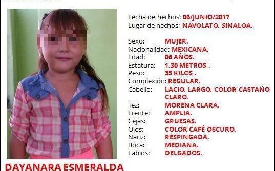 Confirman que restos hallados en Sinaloa son de la niña Dayana