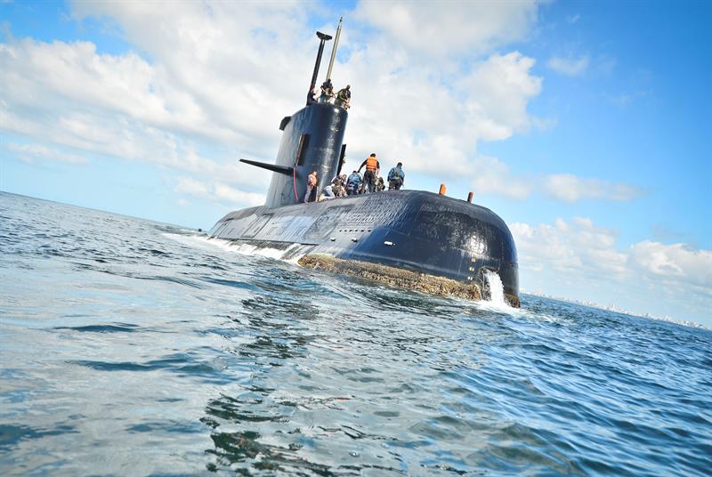Imagen del submarino de la Armada desaparecido