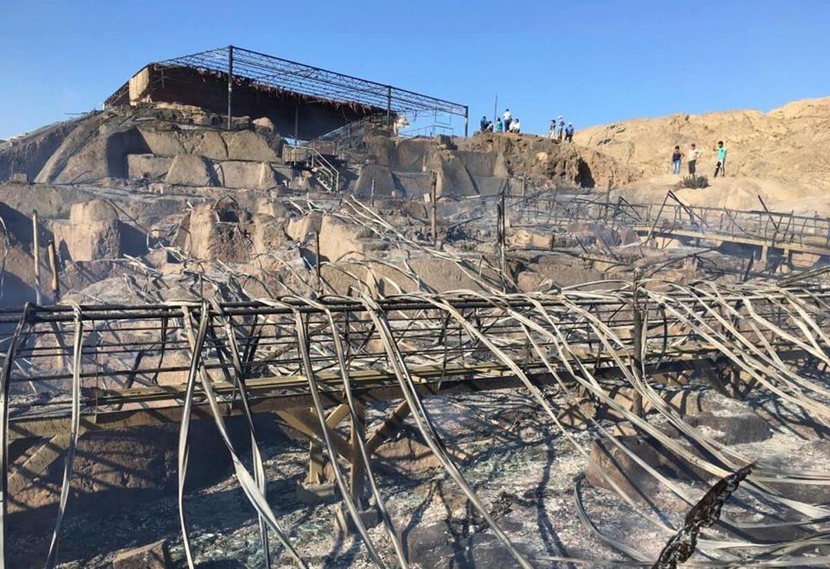 Incendio afecta mural en la zona arqueológica de Ventarrón, en Perú