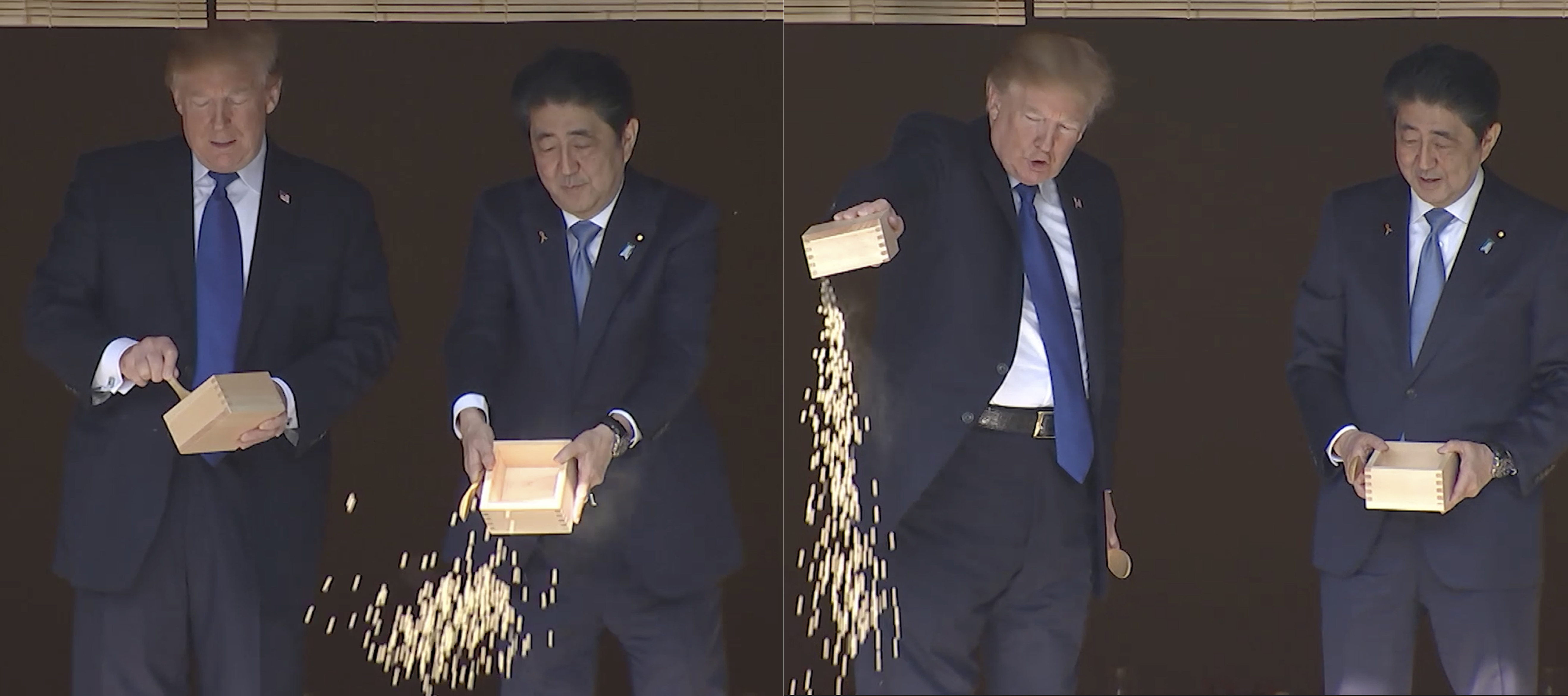 Trump atraganta a carpas en Japón al perder la paciencia
