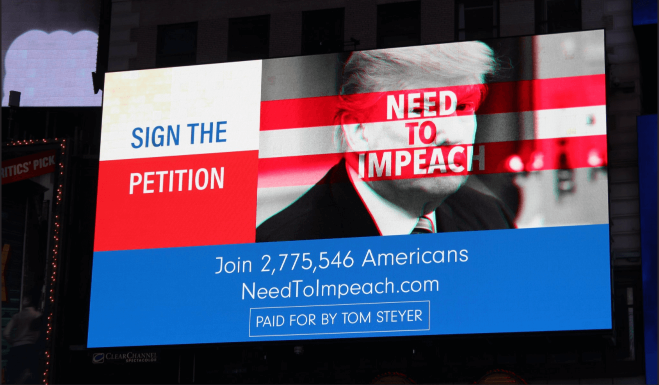 La campaña busca recolectar firmas a favor de la destitución de Trump