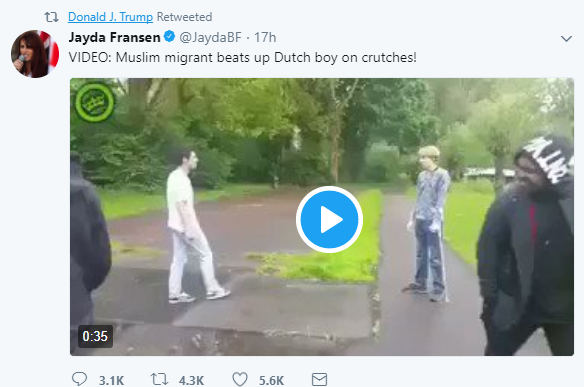 Trump comparte en Twitter videos antimusulmanes