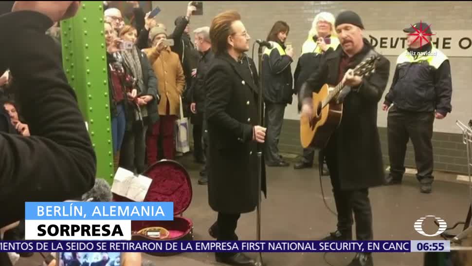 U2 sorprende a usuarios del Metro de Berlín con un concierto