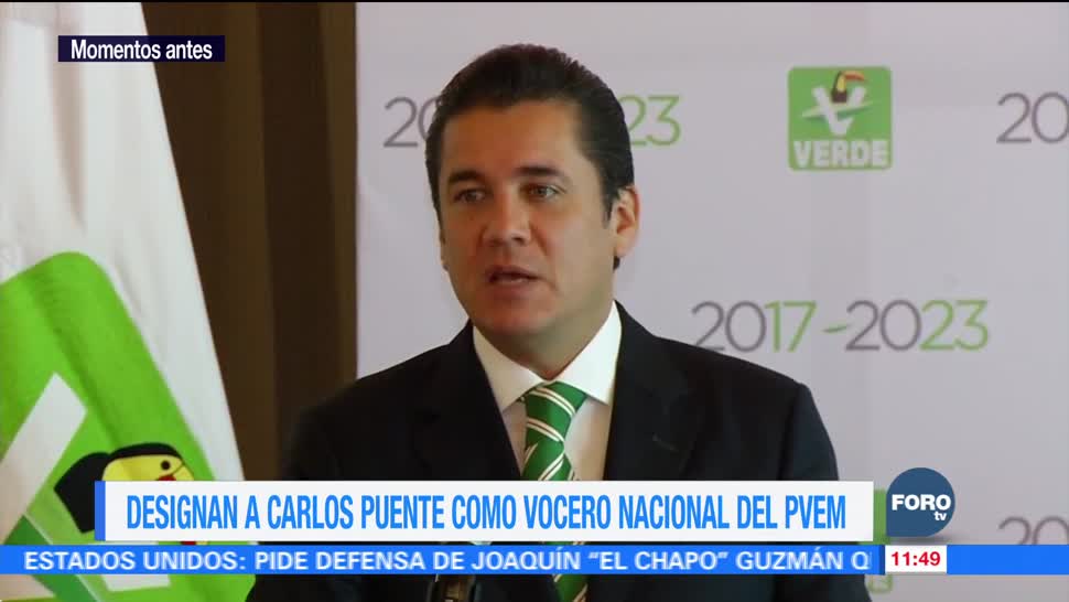 Designan a Carlos Puente como vocero nacional del PVEM