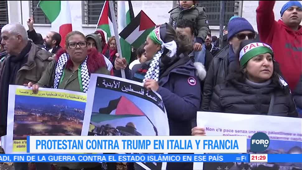 Protestan contra Trump en Italia y Francia tras anuncio sobre Jerusalén
