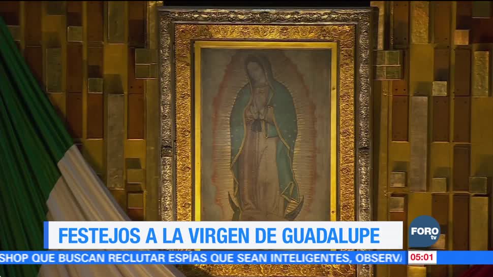 Peregrinos veneran a la Virgen de Guadalupe