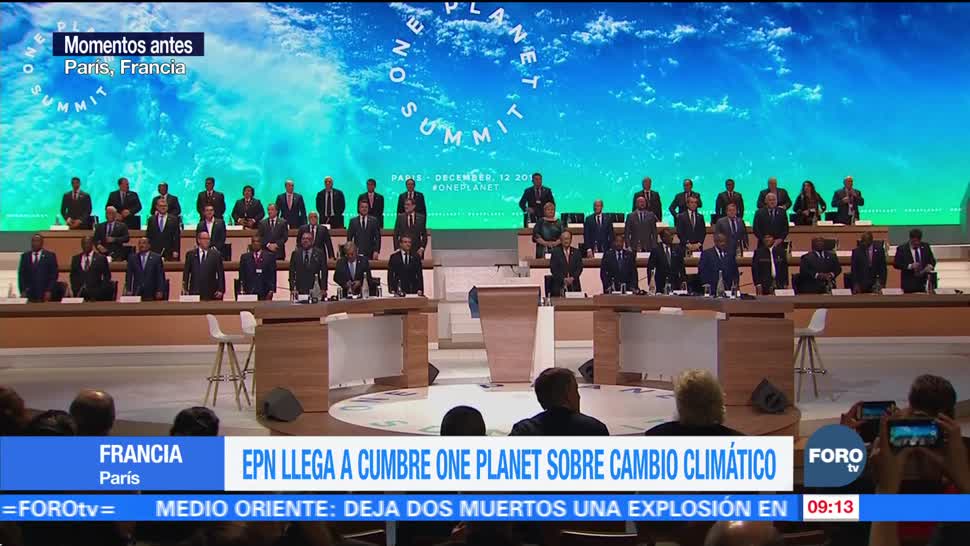 EPN llega a la Cumbre One Planet sobre cambio climático