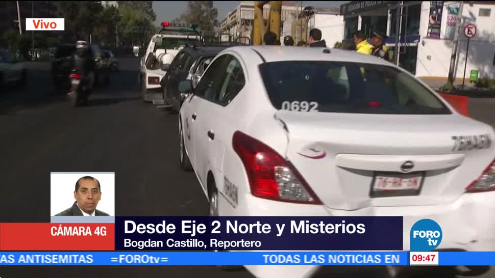 Camión de pasajeros provoca choque múltiple cerca de la Basílica de Guadalupe