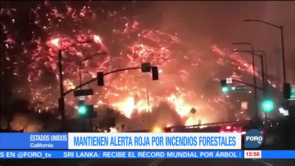 Bomberos mantienen la alerta roja por incendios forestales en California