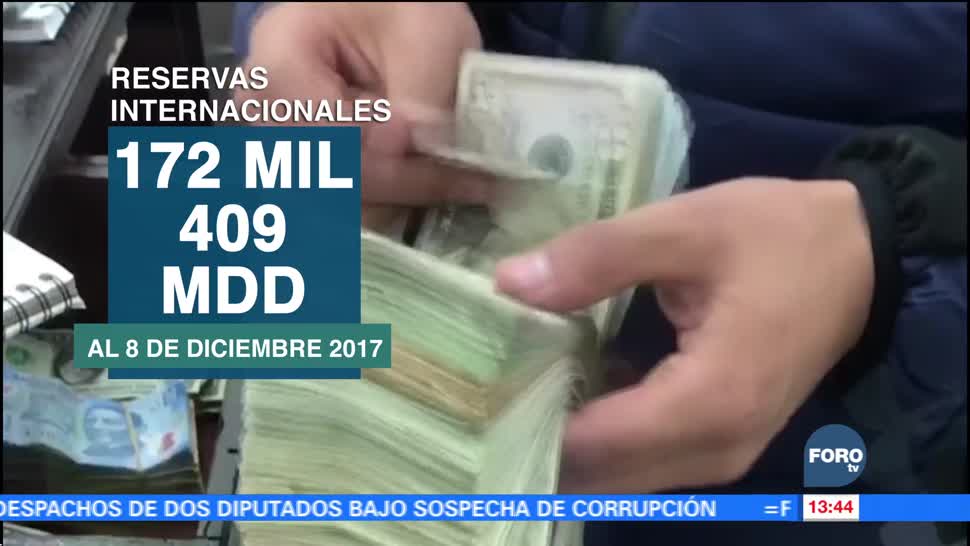 Disminuyen las reservas internacionales, reporta el Banco de México