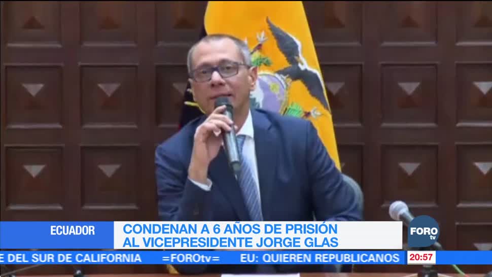 Dan 6 años de prisión al vicepresidente de Ecuador