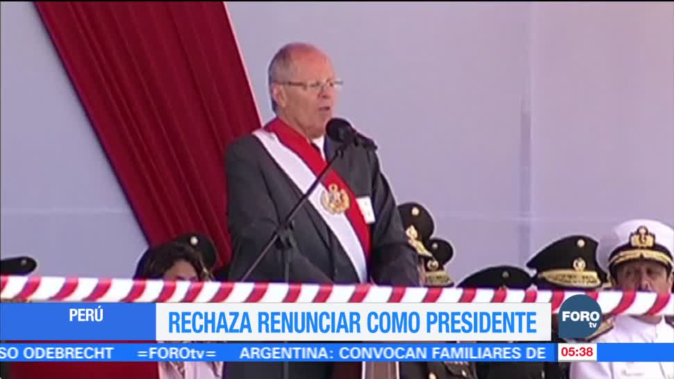Presidente de Perú dice que no renunciará por caso Odebrecht