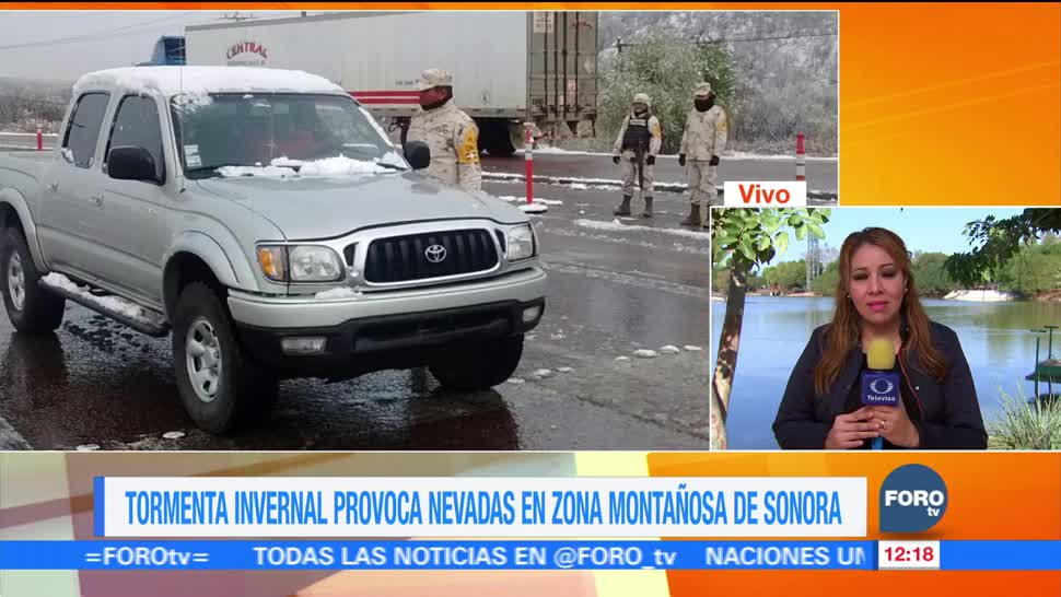 Nevadas provocan cierre en carretera federal de Sonora