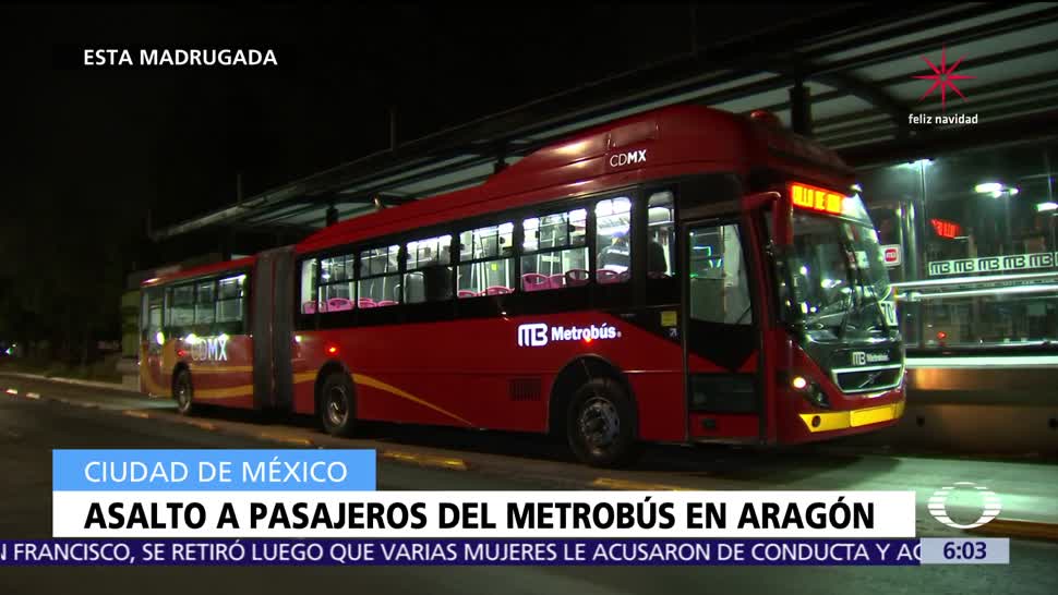 Asaltan a pasajeros en Metrobús en San Juan de Aragón