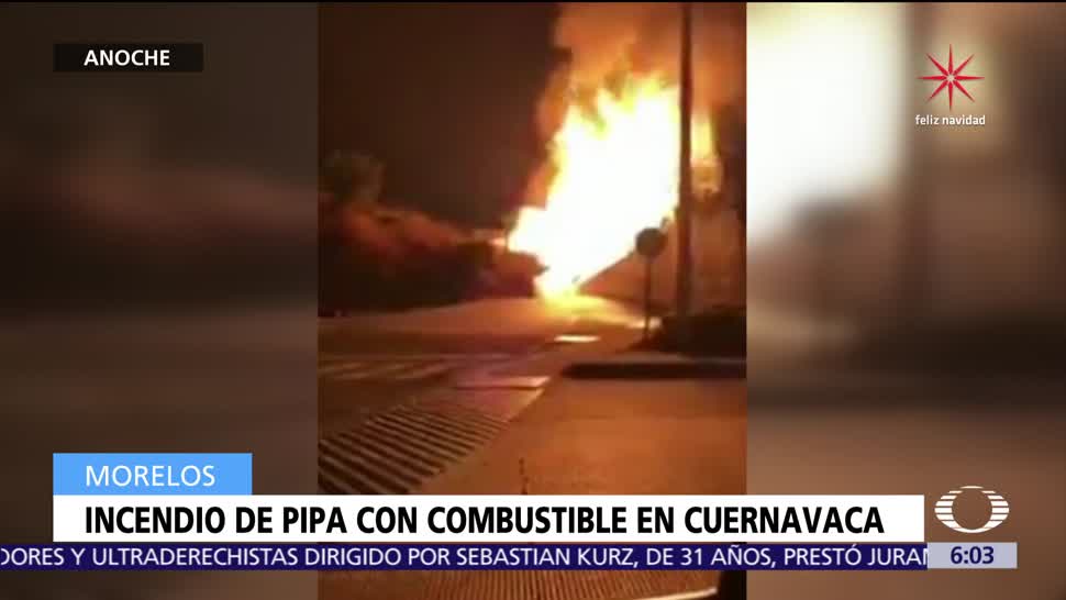 Se incendia pipa con combustible en Cuernavaca