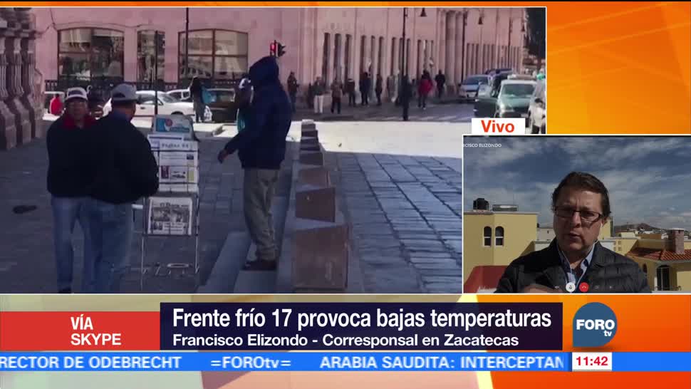 Frente frío 17 provoca bajas temperaturas en Zacatecas
