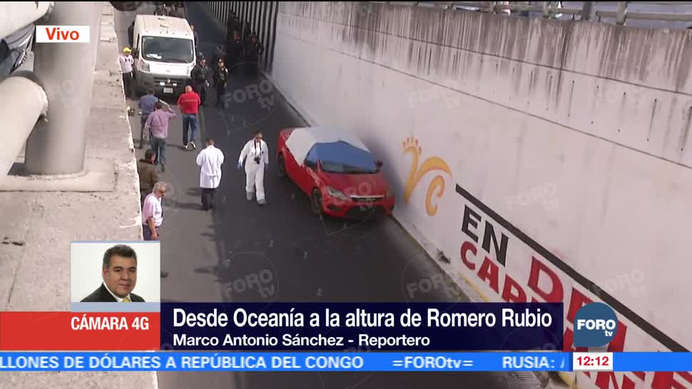 Investigan balacera sobre Oceanía, a la altura de Romero Rubio, CDMX