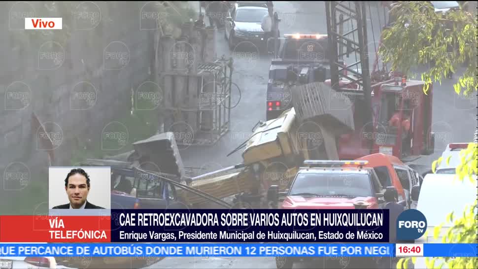 Retroexcavadora que cayó en Huixquilucan trabajaba en obra de mitigación del Estado de México