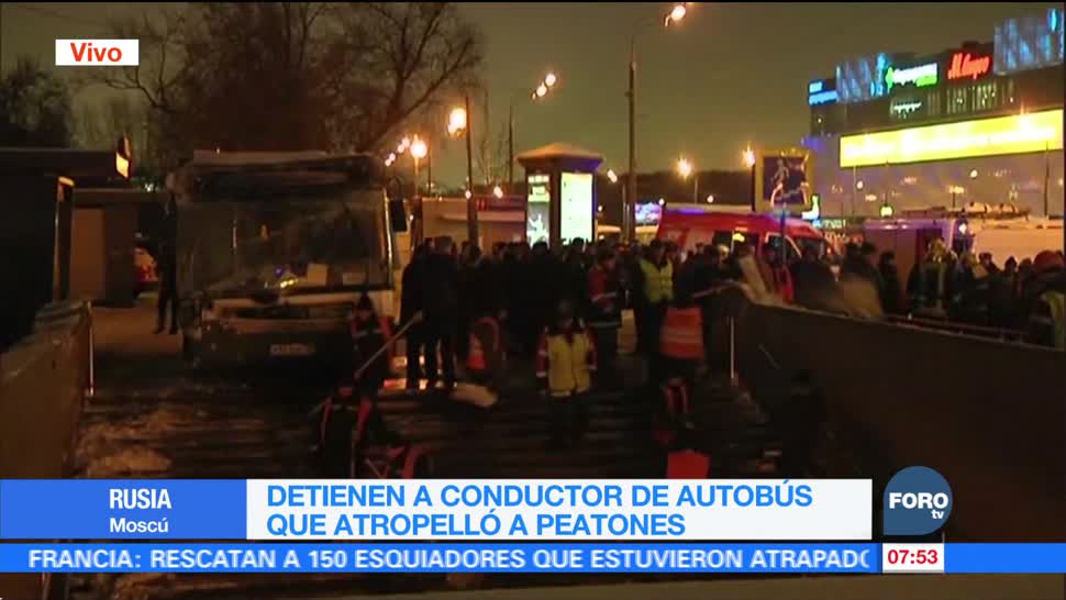 Detienen al conductor del autobús que atropelló a peatones en Moscú