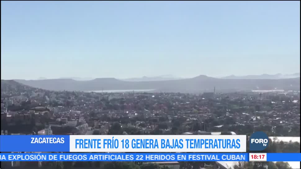 Frente frío genera bajas temperaturas en Zacatecas