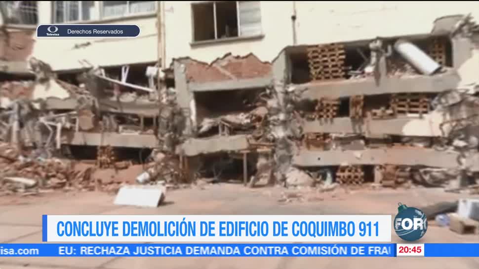 Concluye demolición del edificio Coquimbo 911