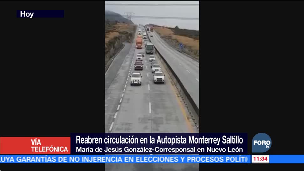 Reabren la circulación en la autopista Monterrey-Saltillo