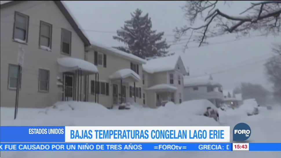 Bajas temperaturas congelan lago Erie en EU