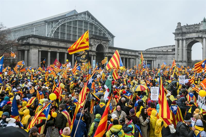 independentistas se manifiestan bruselas apelar ue cataluna