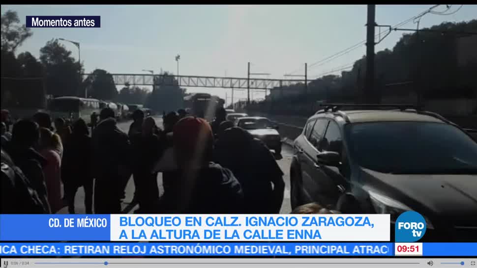 Bloqueo en Calzada Ignacio Zaragoza, CDMX