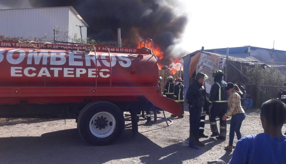 Se registra incendio en Ecatepec, Edomex