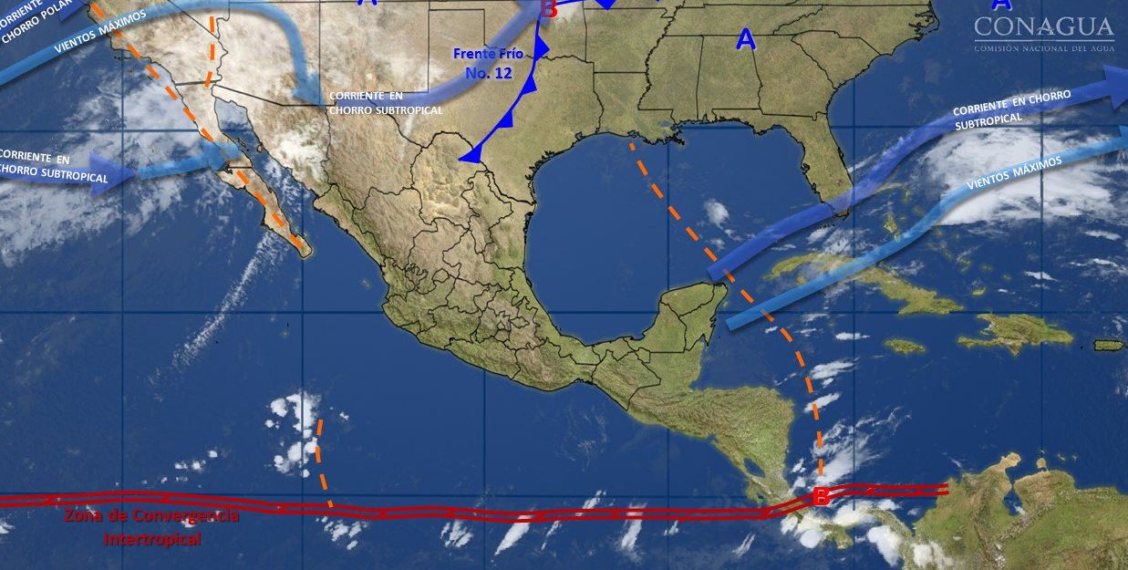 Frente frío 14 provoca lluvias fuertes en Campeche