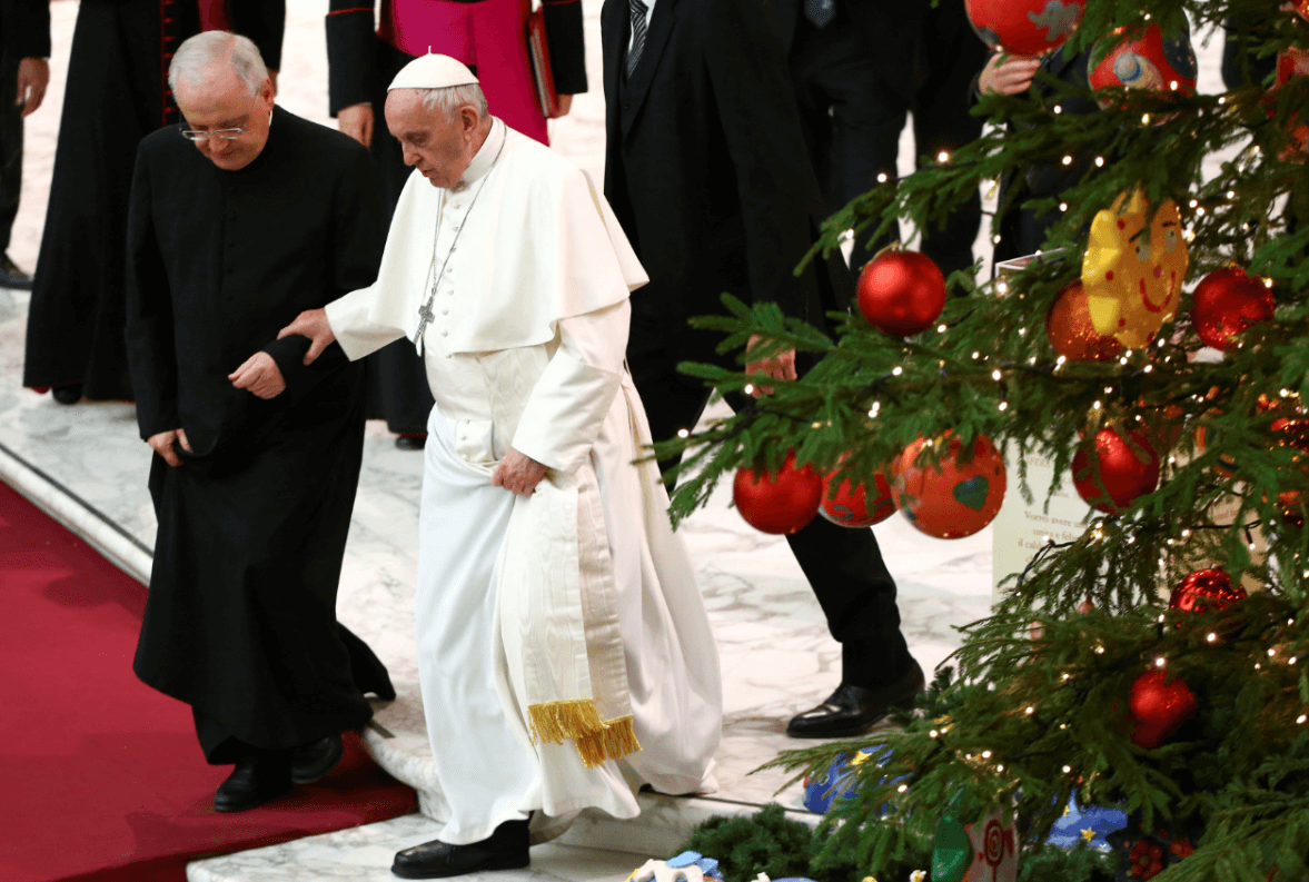 El papa recibió a los donadores del árbol