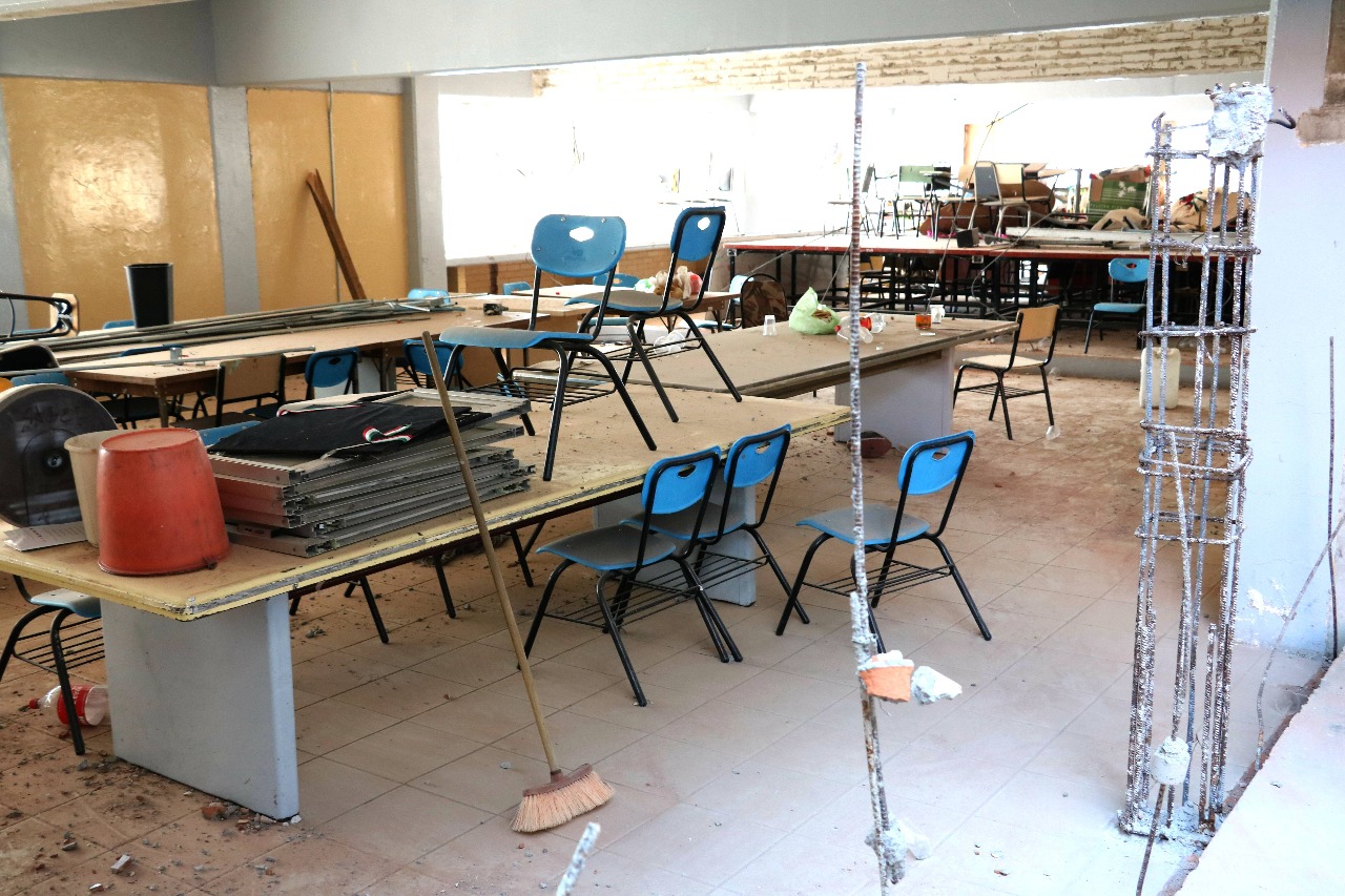 Escuela dañada en la Ciudad de México tras sismo del 19S